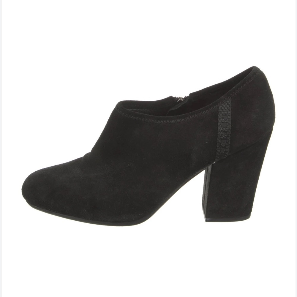 Prada Women's Suede Ankle Zip Booties in Black